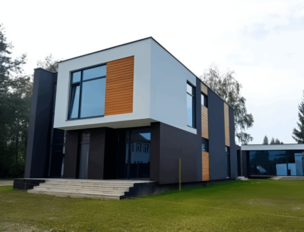 projeto de casa com telhado embutido em steel frame